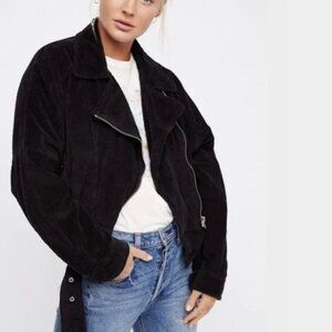 Slouchy Corduroy Dolman Moto Jacket